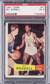 1957-58 Topps #77 Bill Russell SP Rookie Card – PSA EX 5
